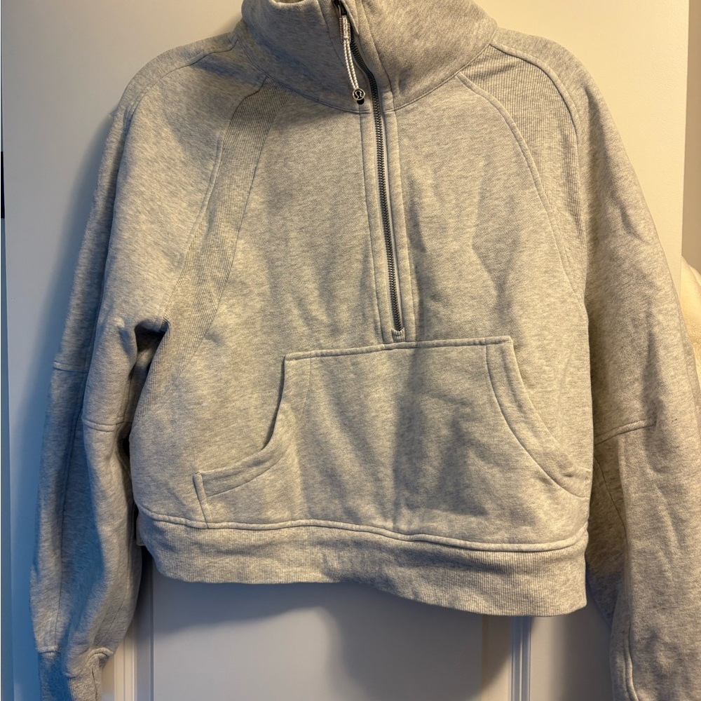 lululemon athletica Light Gray Half-Zip Crew Sweatshirt